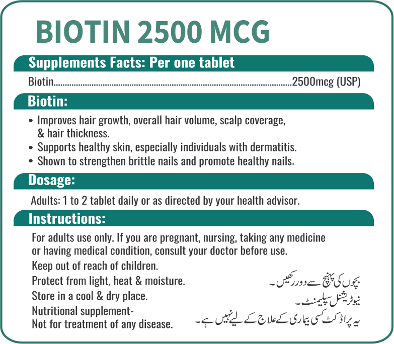 Biotin Tablets – Nutrix Health Care
